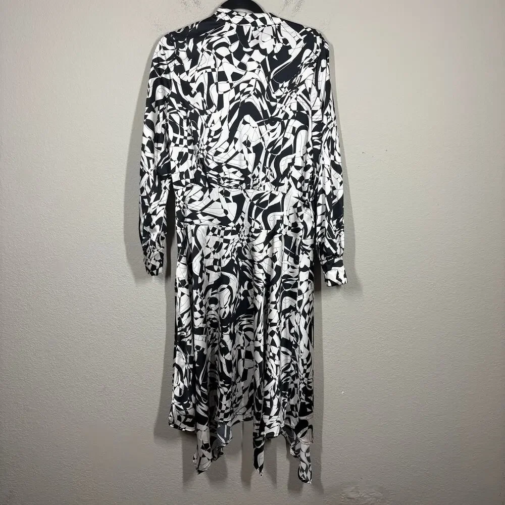 Future Collective Medium Kahlana Barfield Brown Midi Dress White Black Marble